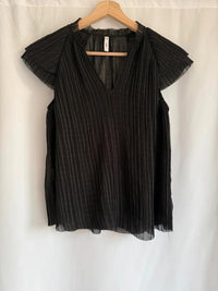 Blouse plissée Mango - M - Noir -