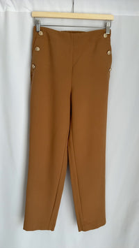 Pantalon Kiabi - 36 - Marron - boutons dorés taille haute