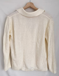 Gilet vintage en maille - Xl - Crème -