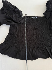 Blouse smockée Zara - L - Noir -