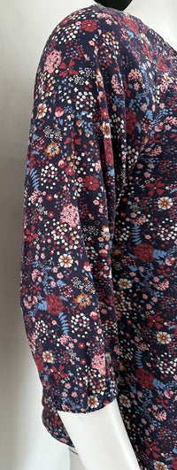 Blouse Gémo - S - Marine Et Rose Fleurie