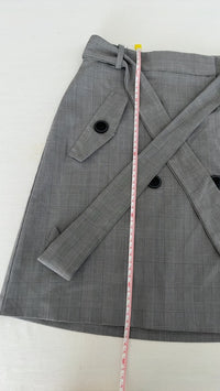 Jupe courte Zara - Xs - Gris - à carreaux