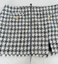 Mini jupe Bershka - L - Noir - pied-de-poule tweed