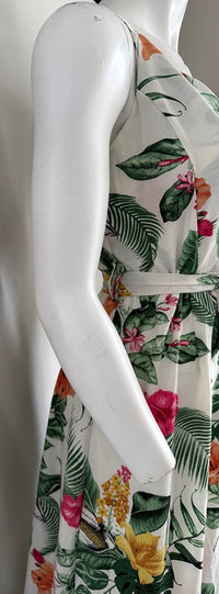 Robe Longue U Collection - 40 - Blanc Et Vert -