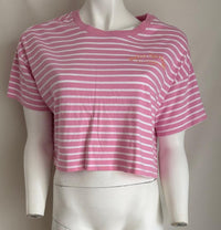 T-shirt Stradivarius - L - Fuchsia Et Blanc -