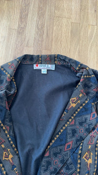 Blazer vintage sarah b. - Fr 40 - marron - motif géométrique