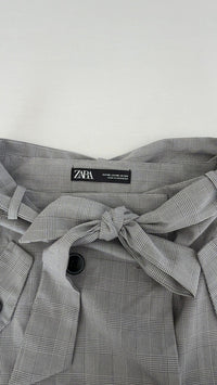 Jupe courte Zara - Xs - Gris - à carreaux