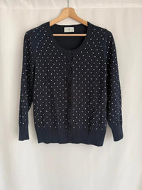 Gilet C&a - L - Bleu marine à pois