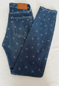 Jeans Skinny H&m - 34 - Bleu - Imprimé Étoiles