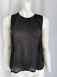 Top sans manches Mango - M - Noir - à pois