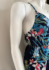 Robe Lilie Rose - M - Marine - Fleurie
