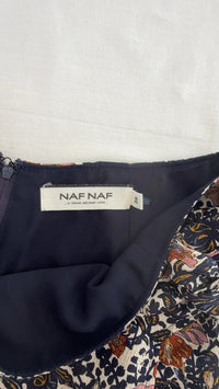 Jupe Naf Naf - 36 - bleu marine - imprimé fleuri