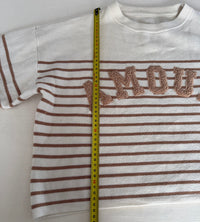 Sweat Rayé Sans Marque - S - Crème Et Marron - Amour