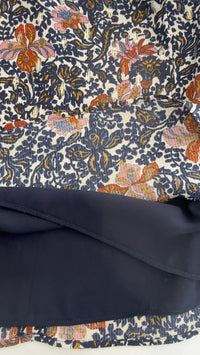 Jupe Naf Naf - 36 - bleu marine - imprimé fleuri