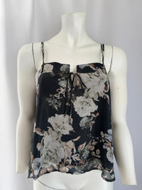 Débardeur Mango - M - Noir - Fleuri