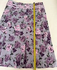 Jupe Midi vintage George - 40 - Violet Et Lila - Fleurs