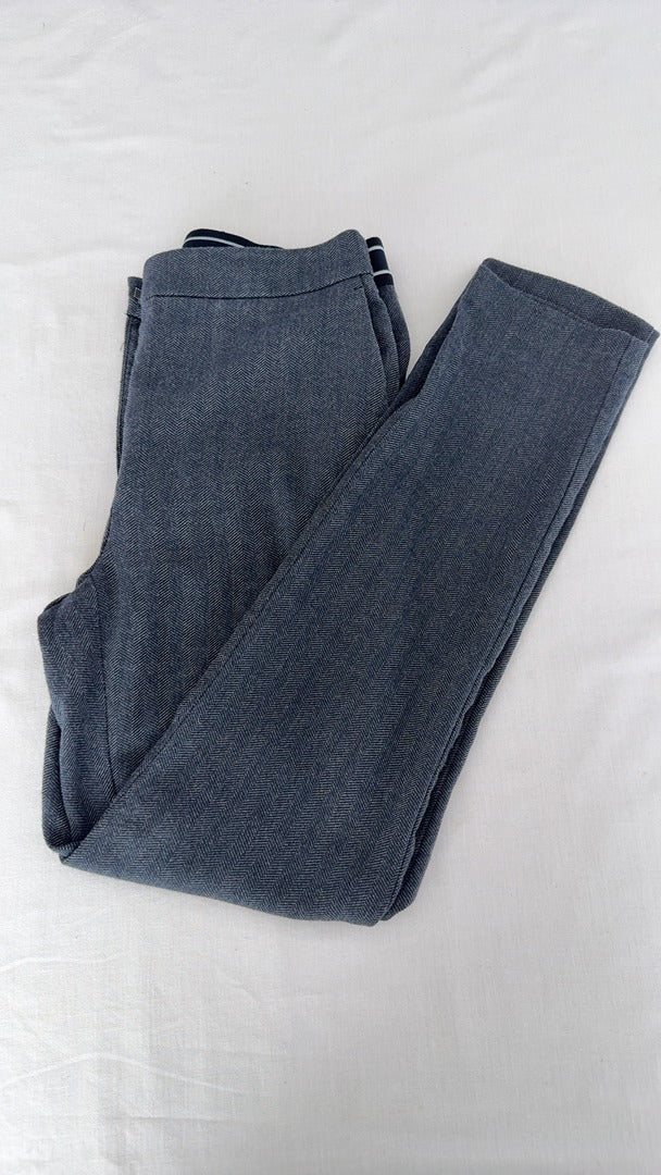 Pantalon Ajusté Zara - M - Gris Et Marine -