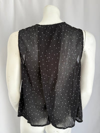 Top sans manches Mango - M - Noir - à pois