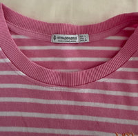 T-shirt Stradivarius - L - Fuchsia Et Blanc -