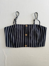 Crop top Pull&bear - M - Marine à rayures