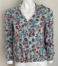 Veste Chemise Cache Cache - M - Bleu Clair - Fleurs
