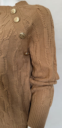 Pull D'hiver Shein - M - Beige Et Marron - Boutons Dores