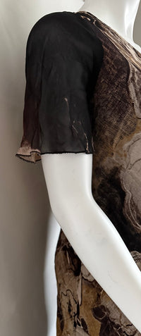 Robe Casual Sans Marque - L - Noir - Motif Fleuri