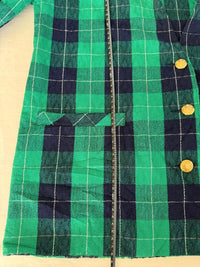 Veste Tan Jay - 42 - Vert - Vintage Plaid Boutons Dorés