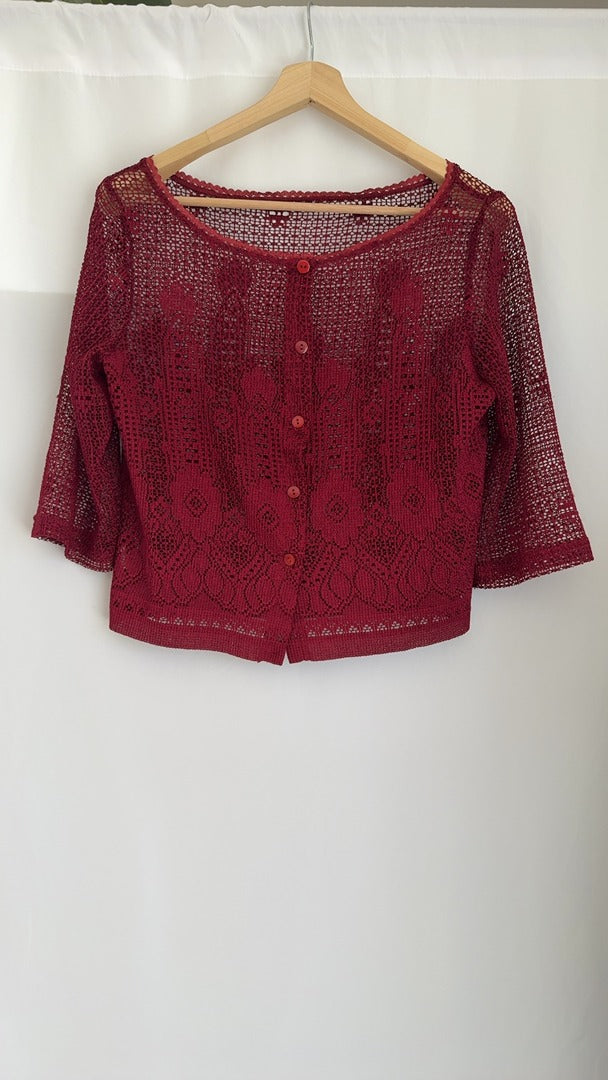 Cardigan femme bordeaux Xl