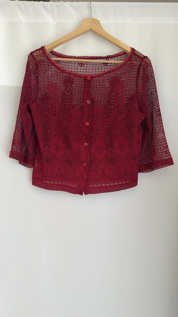 Cardigan femme bordeaux Xl