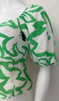 Blouse Naf Naf - 38 - Blanc Et Vert -