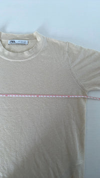Pull manches courtes Zara - S - Crème -