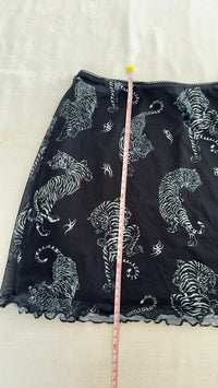Jupe mini H&m Divided - Xs - Noir - motif tigres