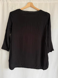 Blouse Camaïeu - 38 - Noir - Col ajouré