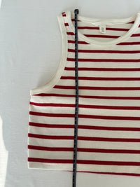 Crop top H&m - M - Blanc et rouge rayé