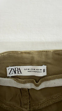 Pantalon large Zara - 40 - Kaki -
