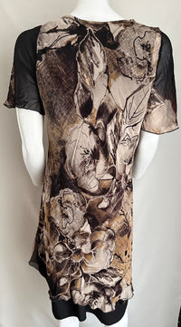 Robe Casual Sans Marque - L - Noir - Motif Fleuri