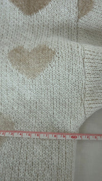 Pull motifs cœurs Shein - L - Crème -
