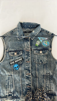 Gilet en jean Mango - Xxs - Bleu