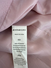 Manteau Long Justfabulous - M - Rose - Poignets Fourrure