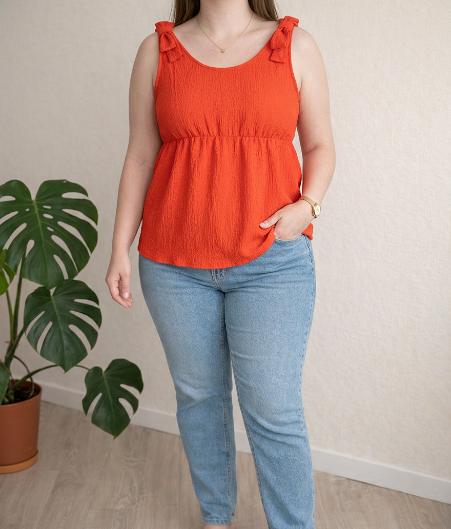 Top à bretelles Kiabi - Xl - Rouge -