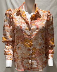 Chemise Lovie & Co - M - Orange - Fleurie