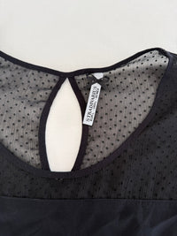 Haut Stradivarius - L - Noir - Voile Plumetis