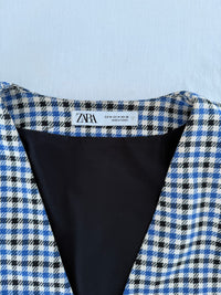 Top Court Zara - M - Bleu - Vichy