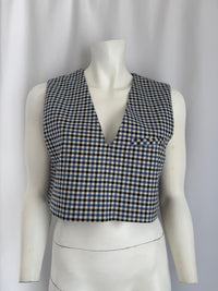 Top Court Zara - M - Bleu - Vichy