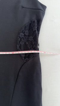 Robe de soirée courte dentelle - M - Noir