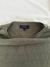 Pull léger Caroll - Xs - Kaki - maille lin et coton