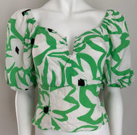 Blouse Naf Naf - 38 - Blanc Et Vert -
