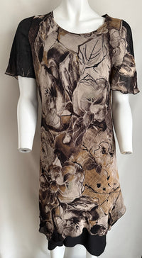 Robe Casual Sans Marque - L - Noir - Motif Fleuri