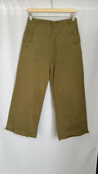 Pantalon large Zara - 40 - Kaki -